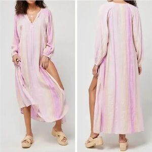 L*Space Cassia dress women’s XS/S pink purple stripes breezy beach dress
